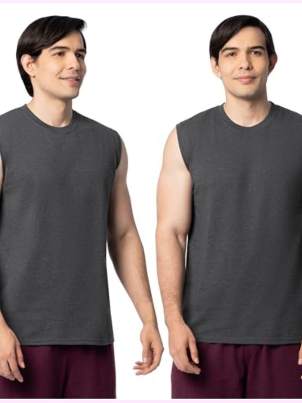 Eversoft Cotton Sleeveless Muscle Tank 2 Pack Mens Gym Tee Breathable Moisture